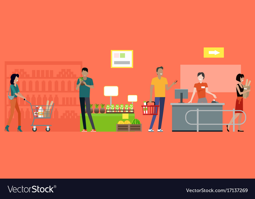 Supermarket working process concept