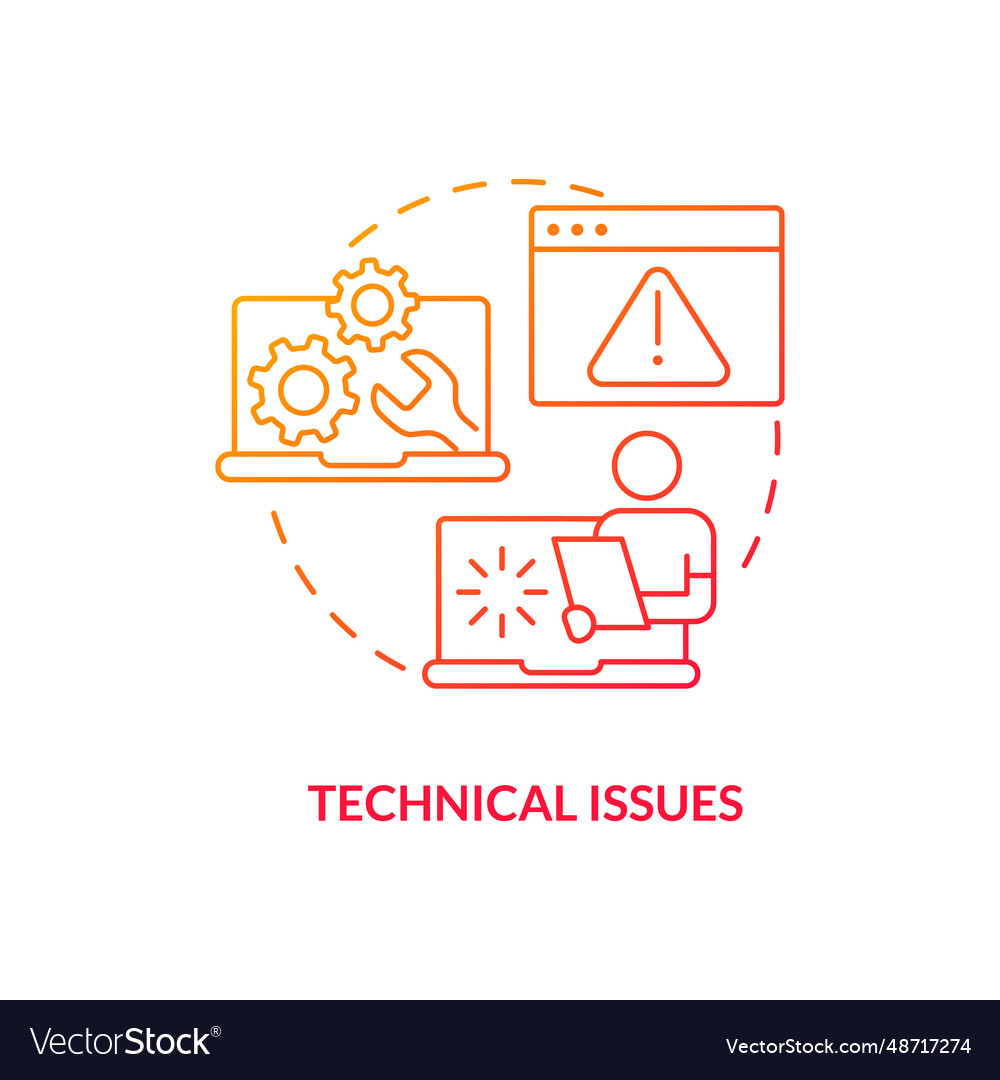 2d technical issues linear icon concept Vector Image 2d technical issues linear icon concept