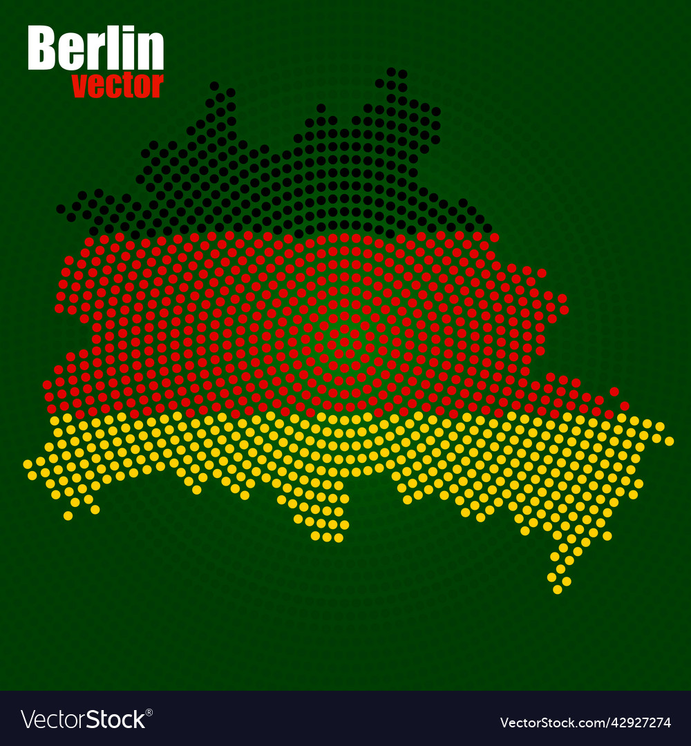 Abstract map berlin of radial dots with flag Vector Image Abstract map berlin of radial dots with flag