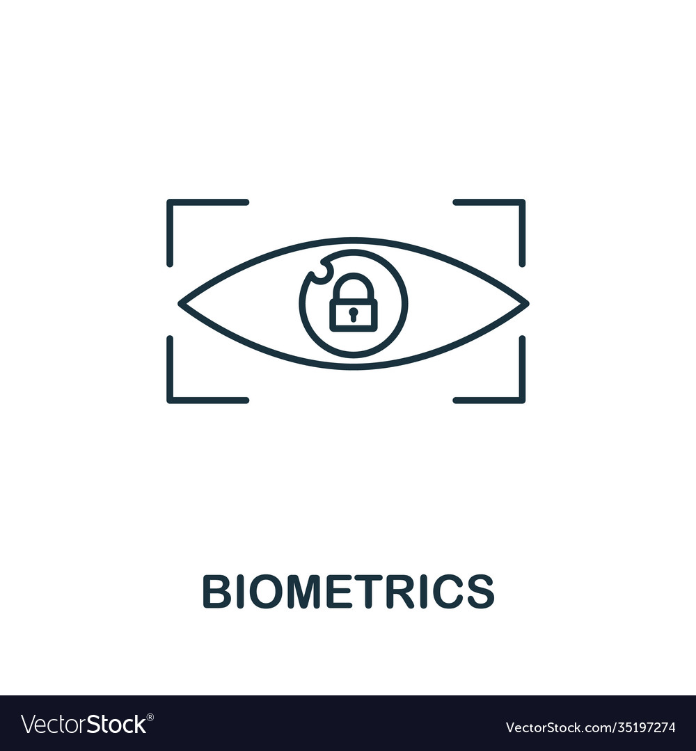 Biometrics icon line style element from gdpr vector image Biometrics icon line style element from gdpr