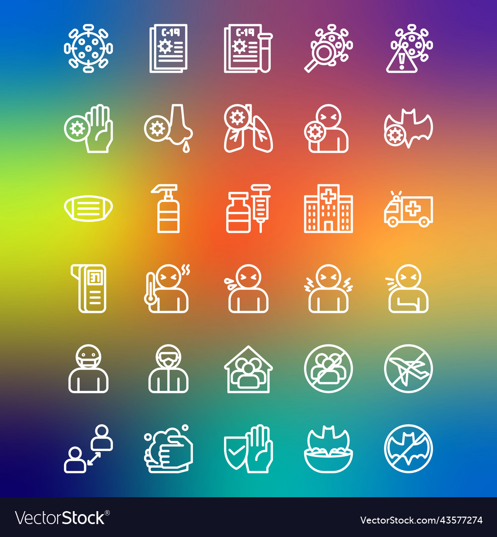 Coronavirus covid19 line pack Royalty Free Vector Image