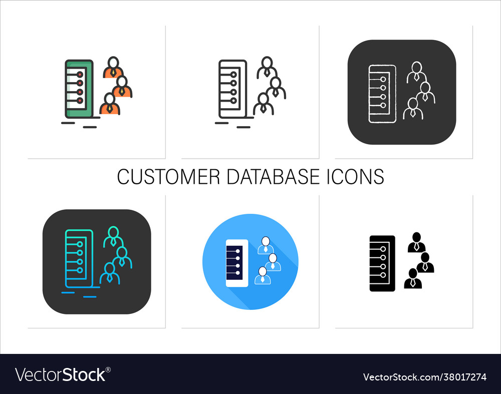 Customer database gradient icon vector image Customer database gradient icon
