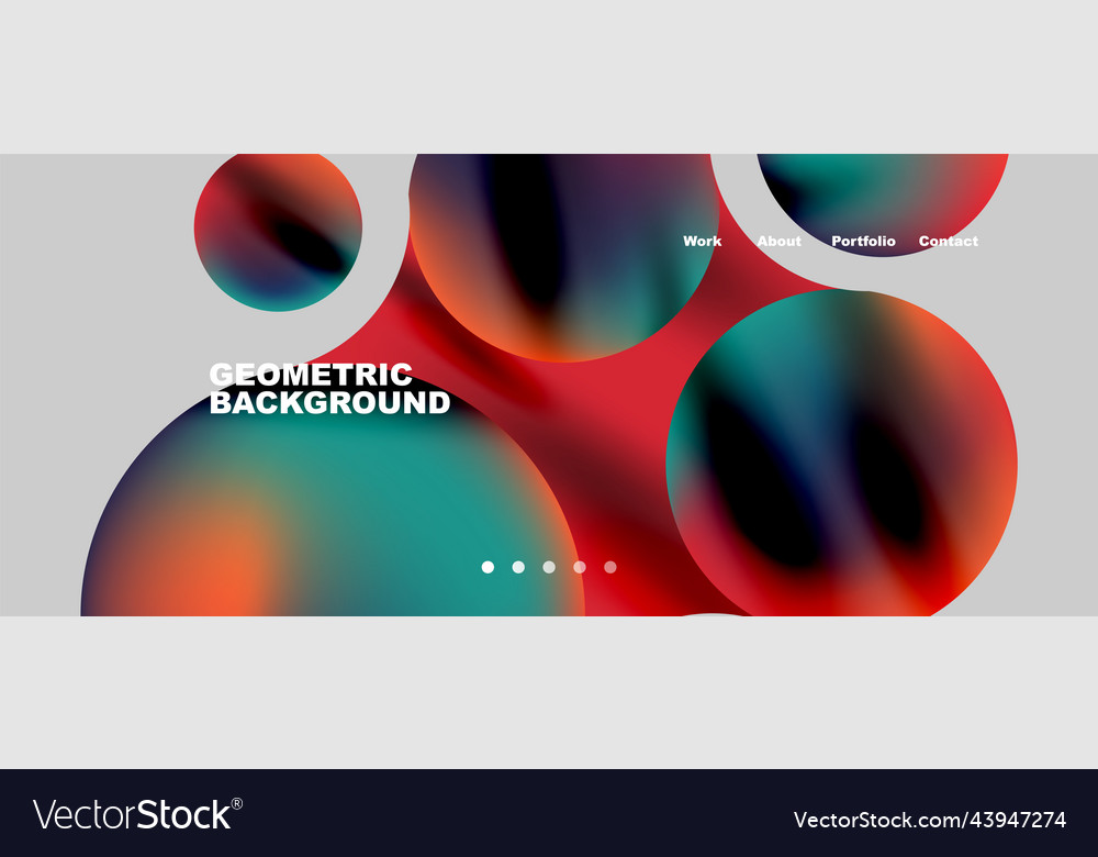 Flowing gradient colors and round elements vector image Flowing gradient colors and round elements