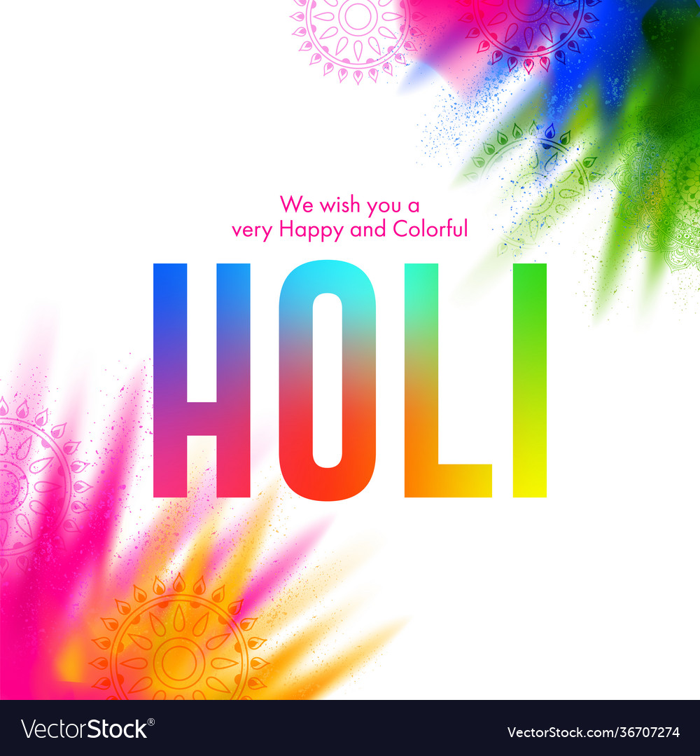 Gradient holi text with given message as we wish