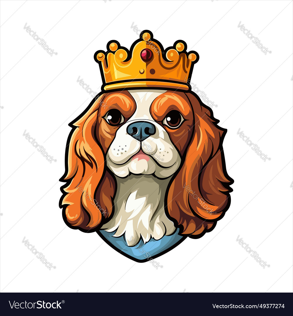 King charles dog breed cute cartoon kawaii