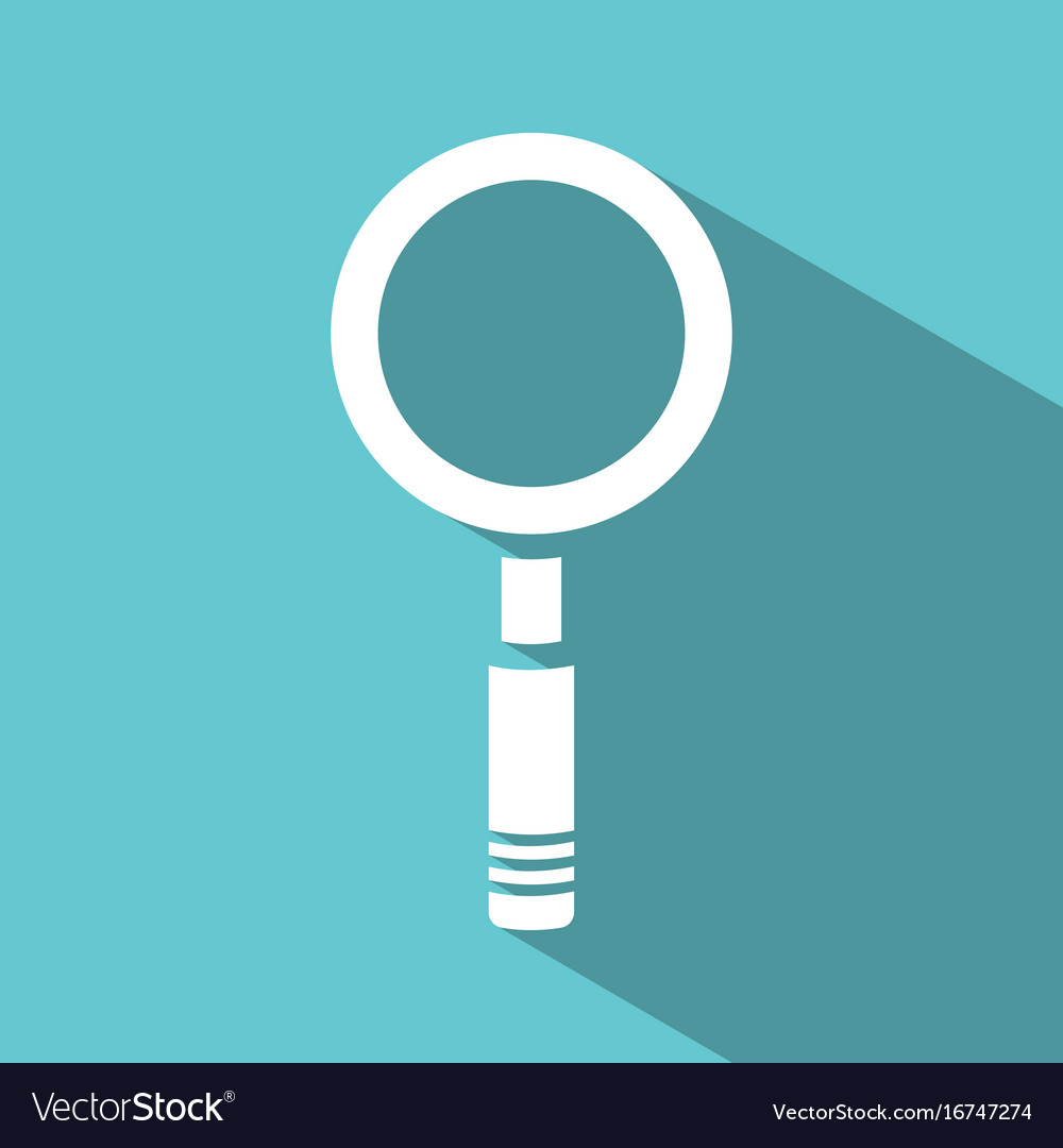 Magnifying glass icon on green background Vector Image