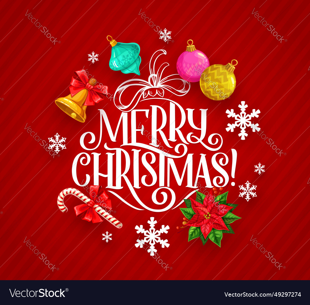 Merry christmas banner with holiday lettering Vector Image