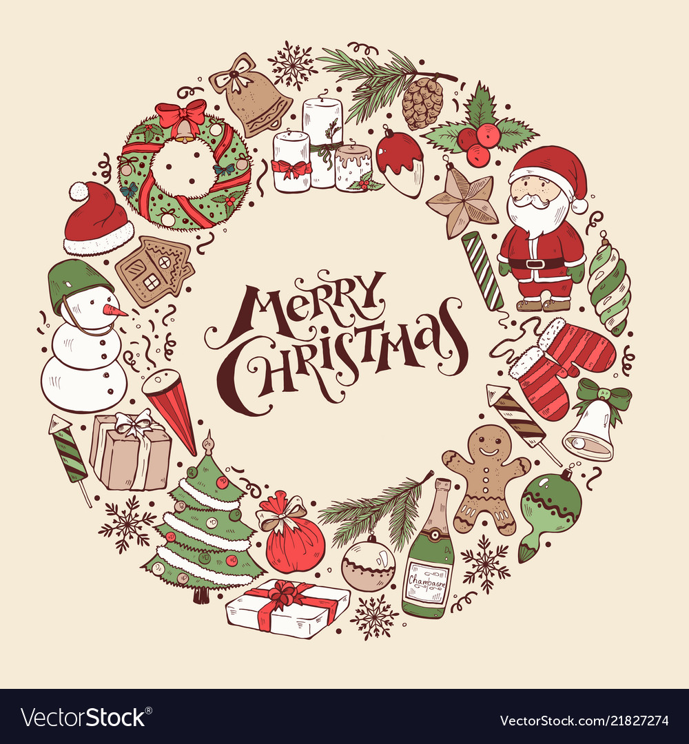 Merry Christmas Doodle Card