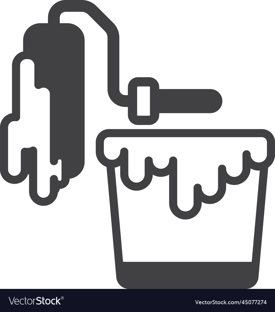 Paint bucket in minimal style Vector Image Paint bucket in minimal style