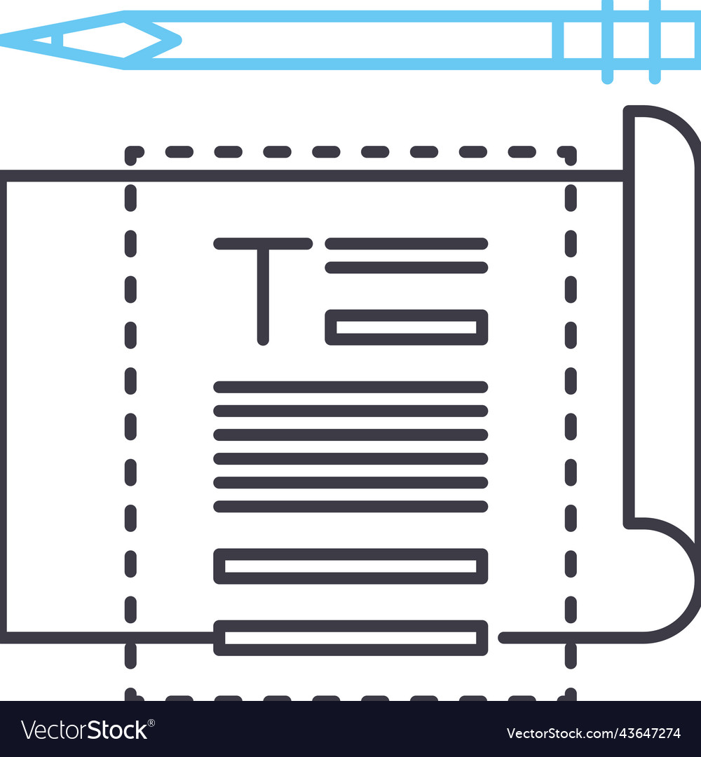 Presentation template design line icon outline vector image Presentation template design line icon outline