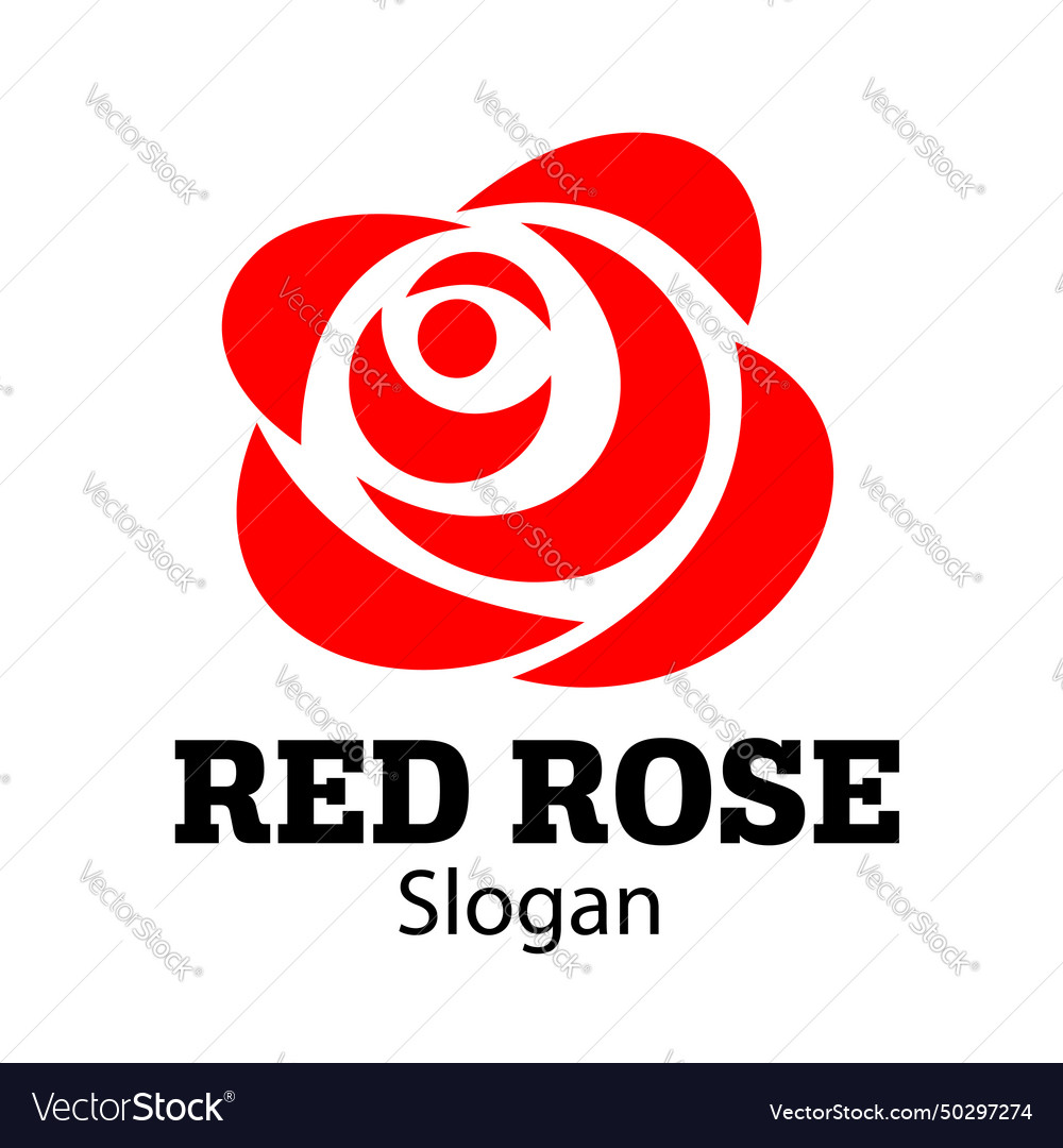 Red rose flower logo template