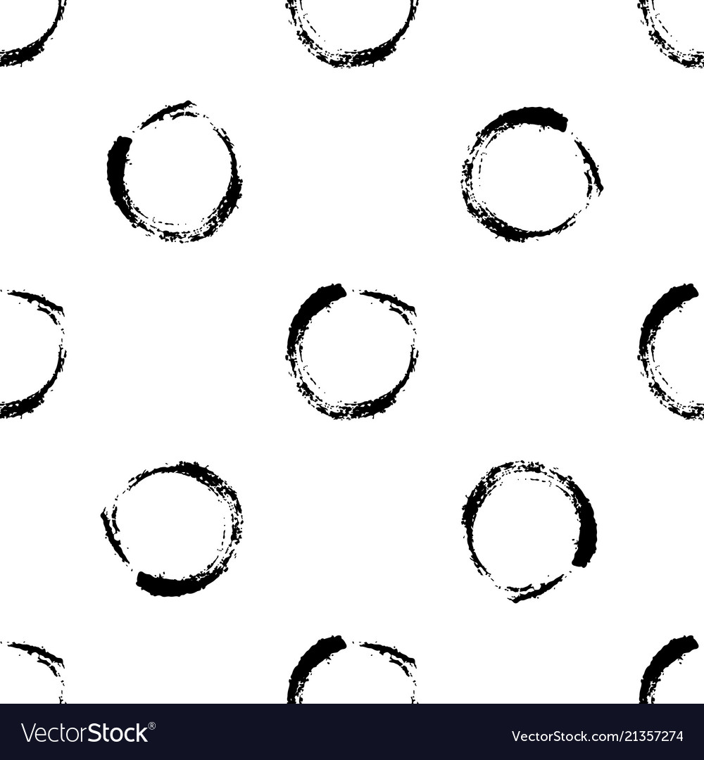 Seamless pattern with brush circle vector image Seamless pattern with brush circle