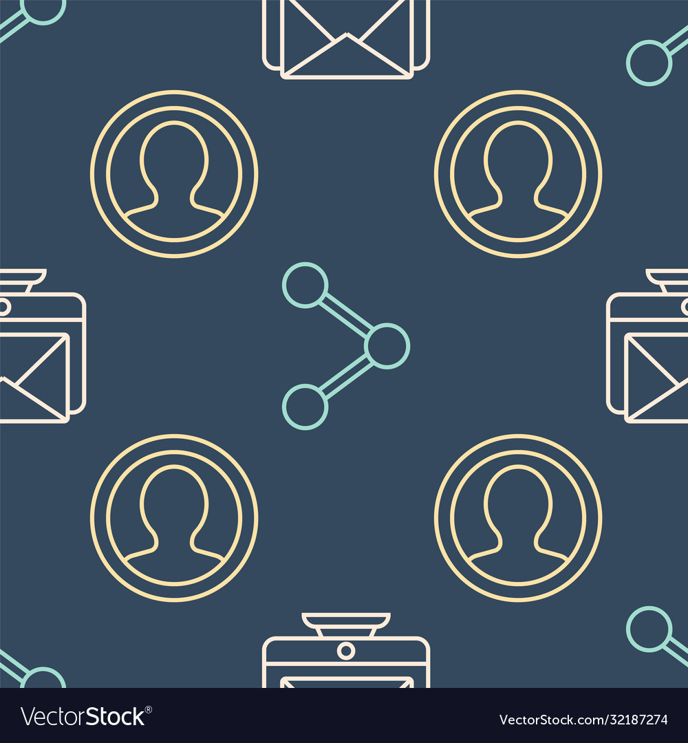 Set line monitor and envelope create account vector image Set line monitor and envelope create account