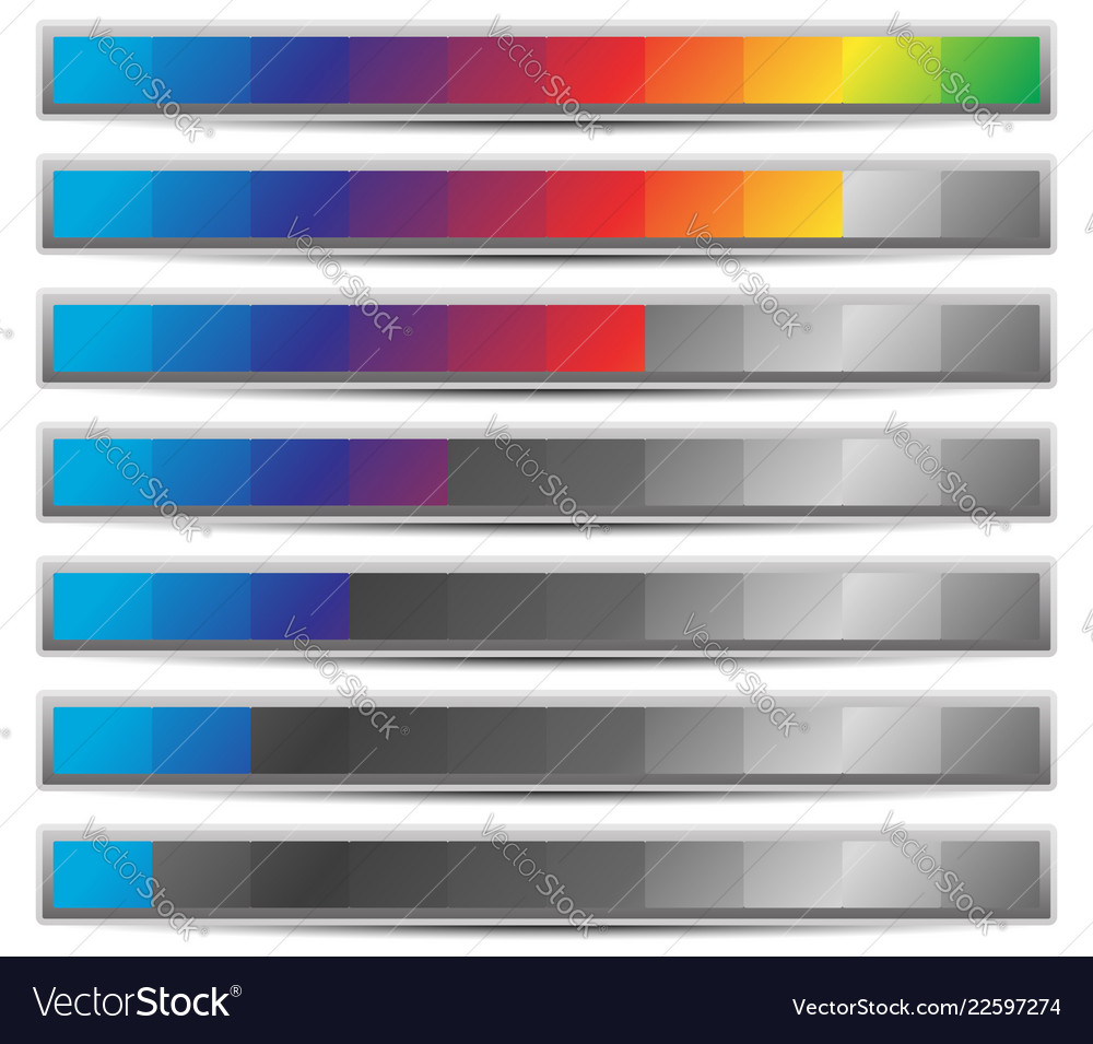 Set of progress loading bars preloaders vector image Set of progress loading bars preloaders