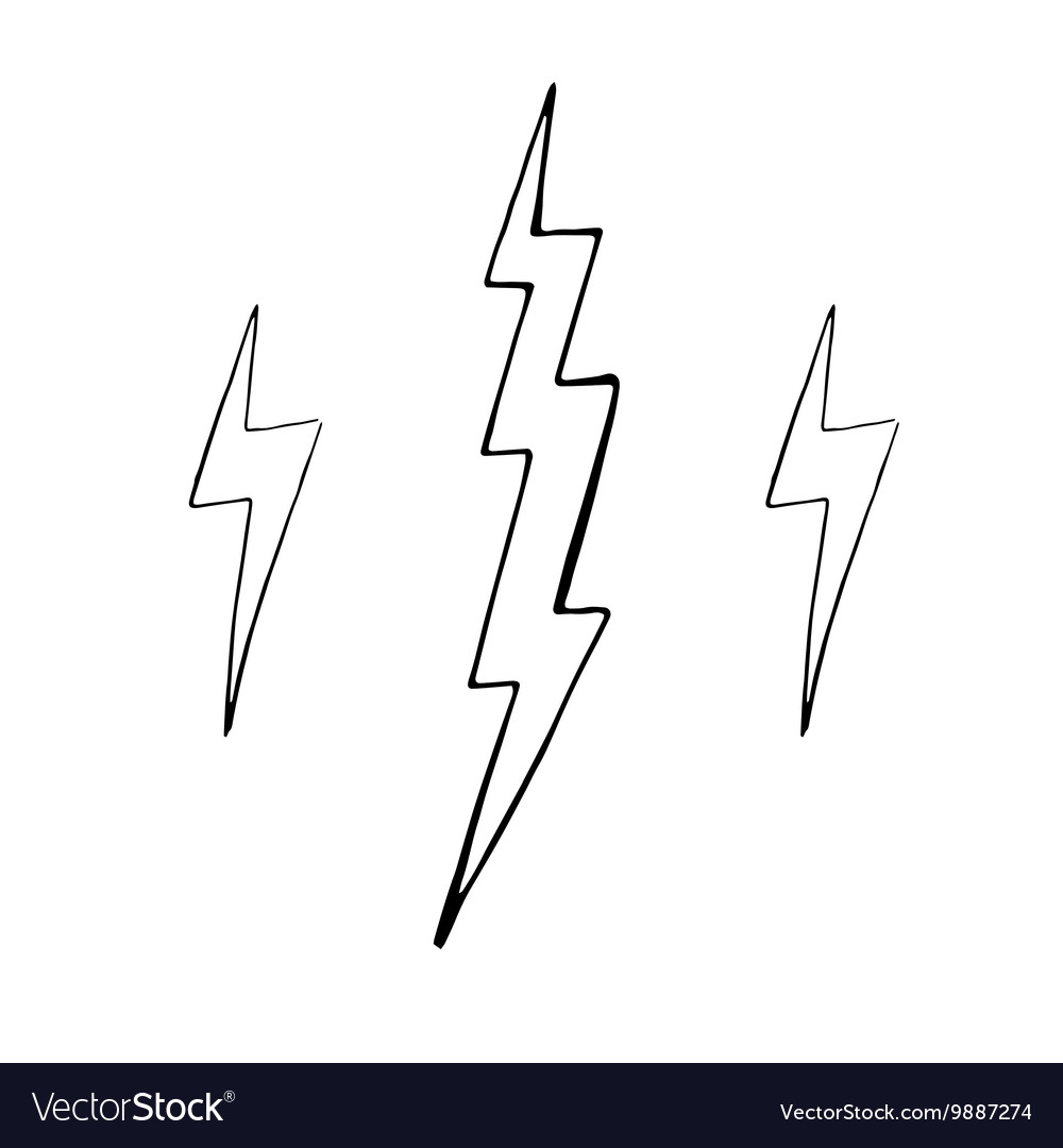 Set of simple lightning doodle group of hand Vector Image