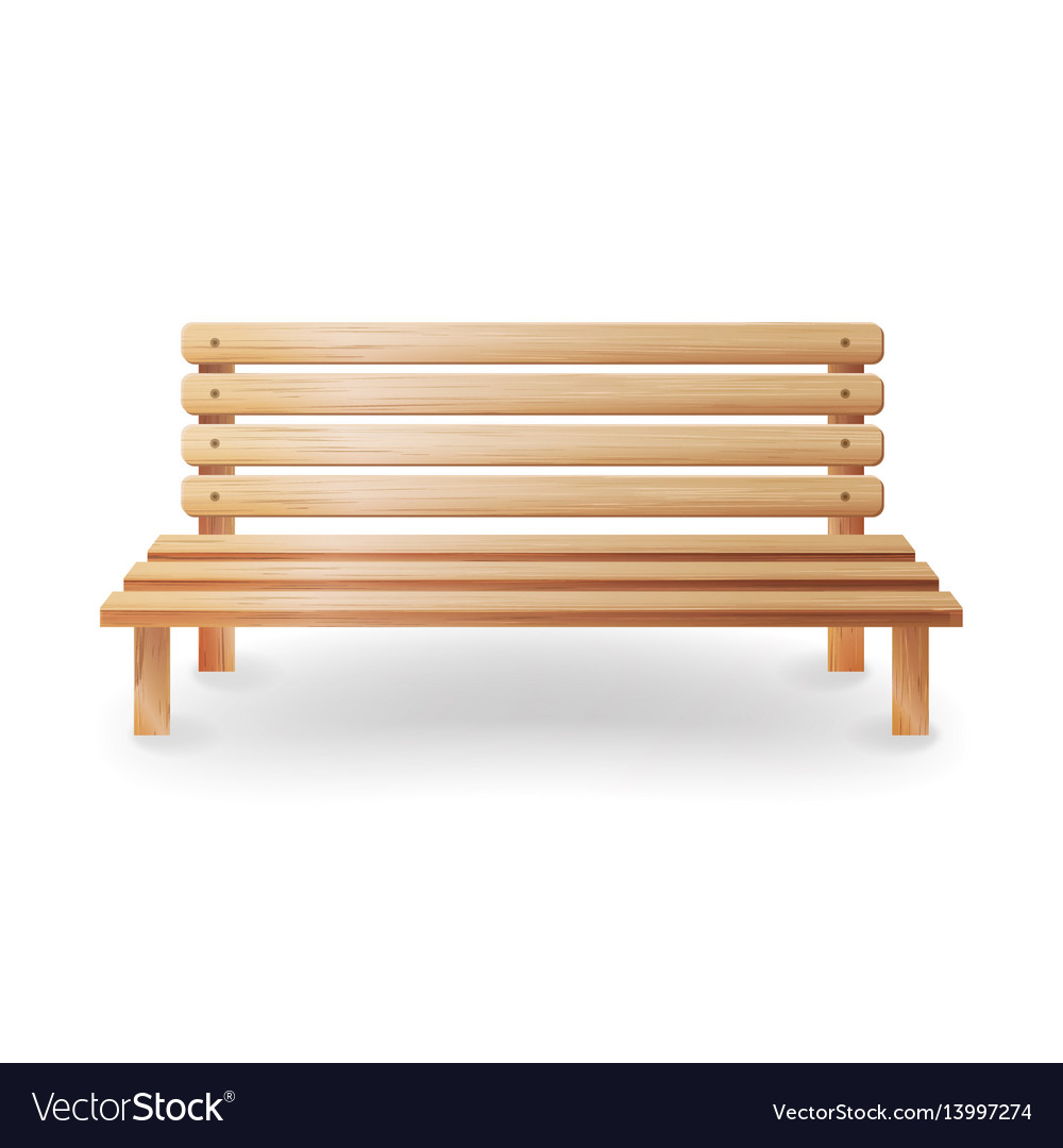 Wooden bench realistic smooth Royalty Free Vector Image