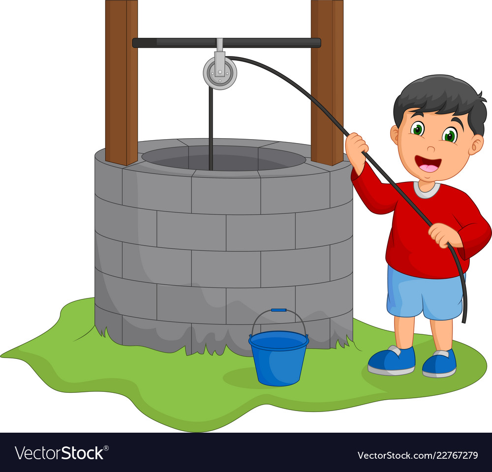 boy-take-water-in-well-royalty-free-vector-image