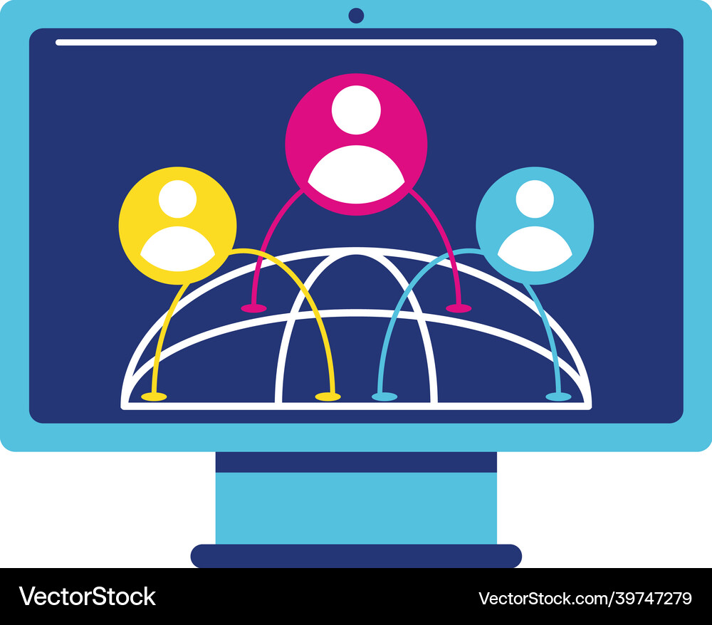 Computer world network Royalty Free Vector Image