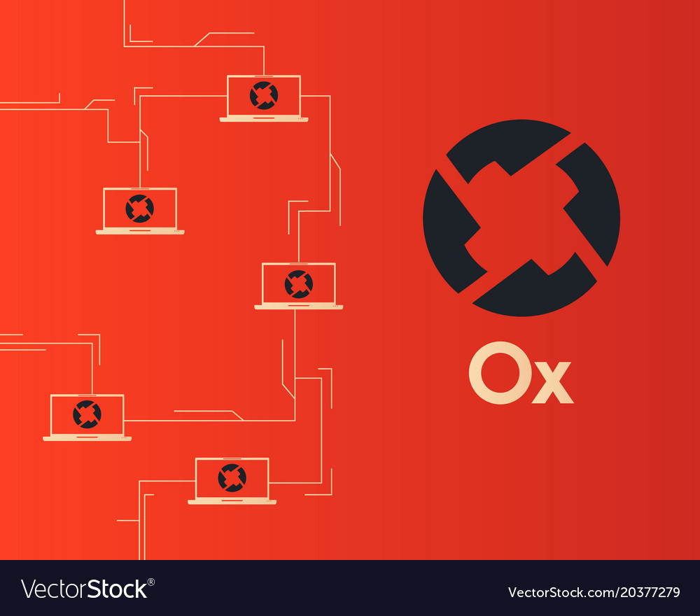 Cryptocurrency 0x blockchain technology style
