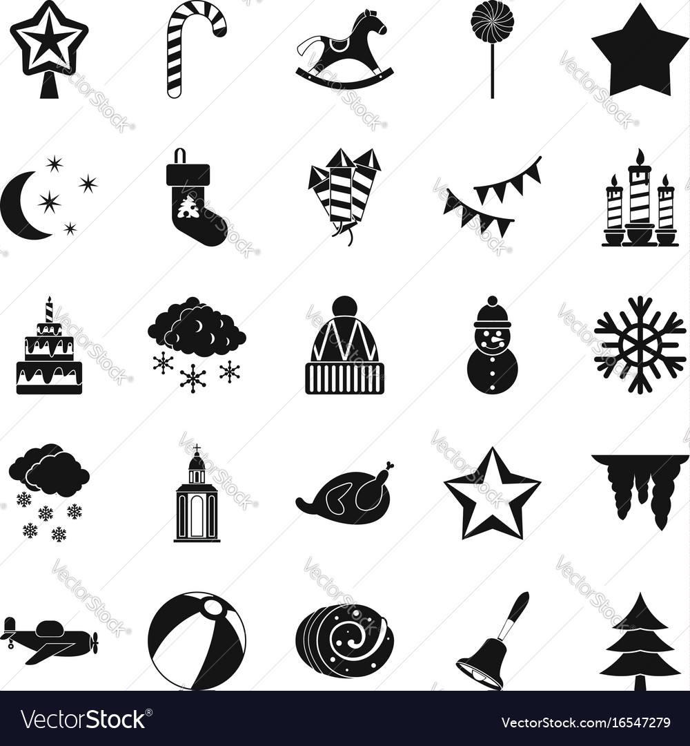 Cult icons set simple style Royalty Free Vector Image