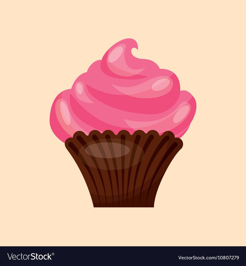 Delicious cupcake sweet icon