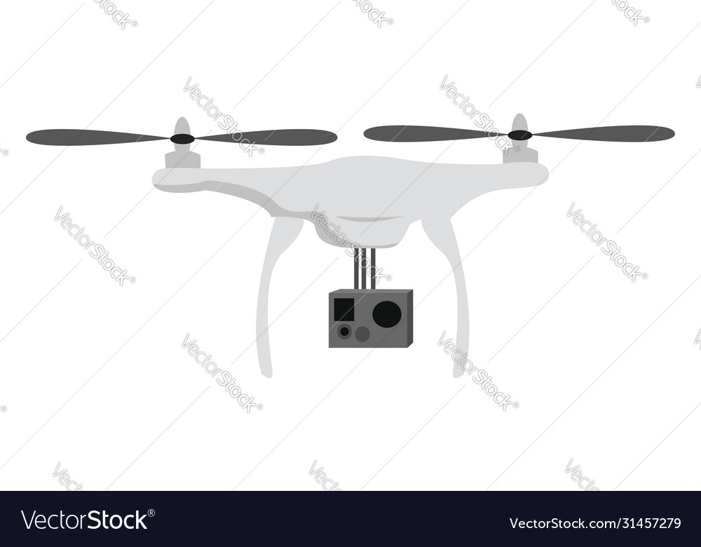 Drone with camera on white background