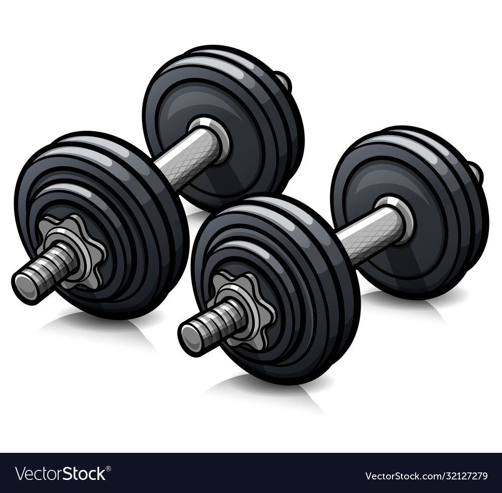 Dumbbells cartoon icon isolated Royalty Free Vector Image