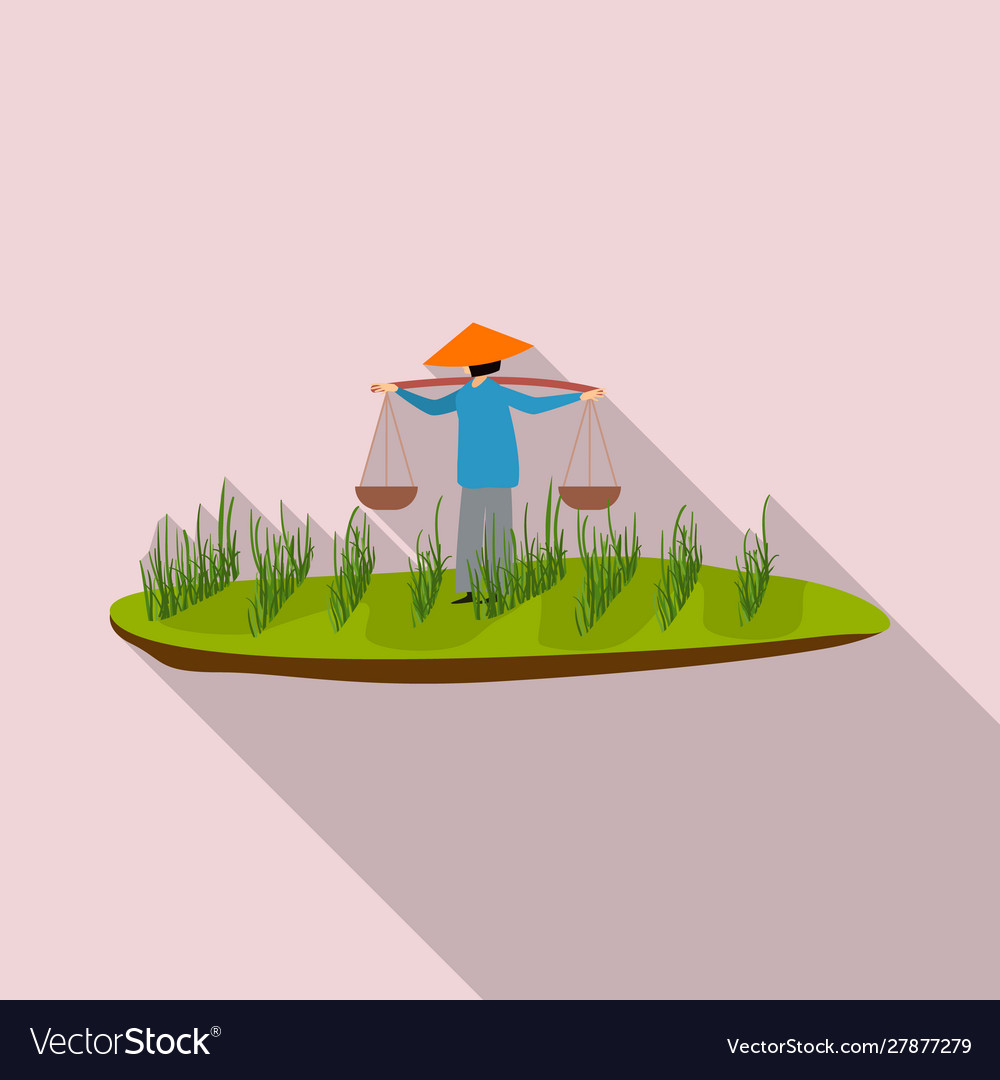 Isolated object rice and field icon set Royalty Free Vector