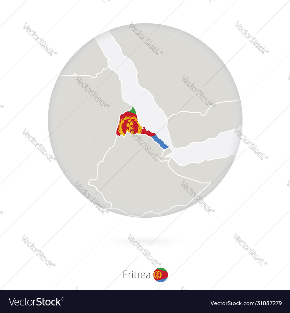 Map eritrea and national flag in a circle