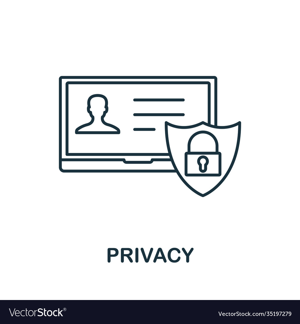Privacy icon line style element from gdpr Vector Image Privacy icon line style element from gdpr