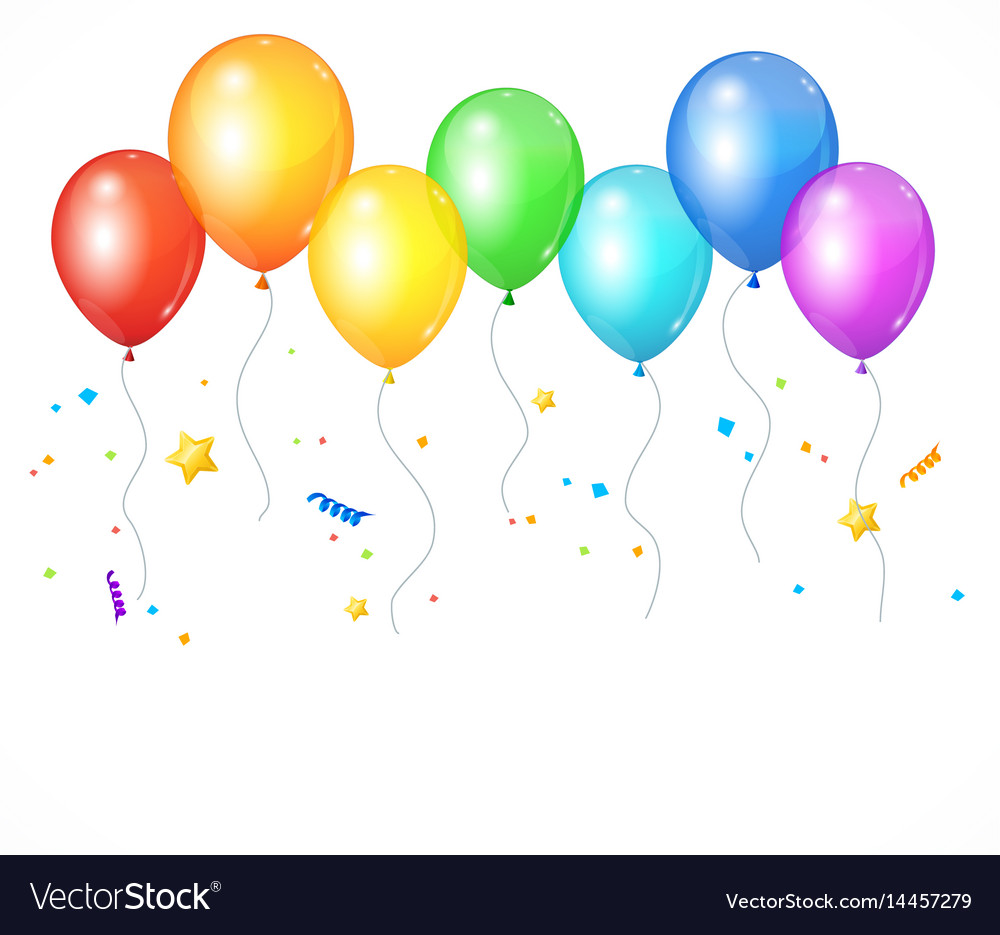 Realistic balloon rainbow Royalty Free Vector Image