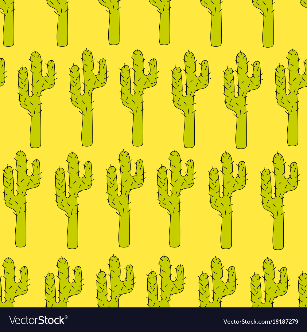 Seamless pattern with cactuses - design