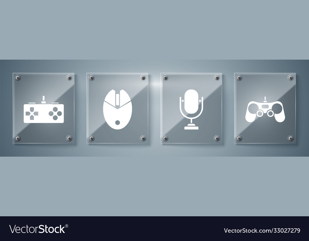 Set gamepad microphone computer mouse gaming Vector Image Set gamepad microphone computer mouse gaming