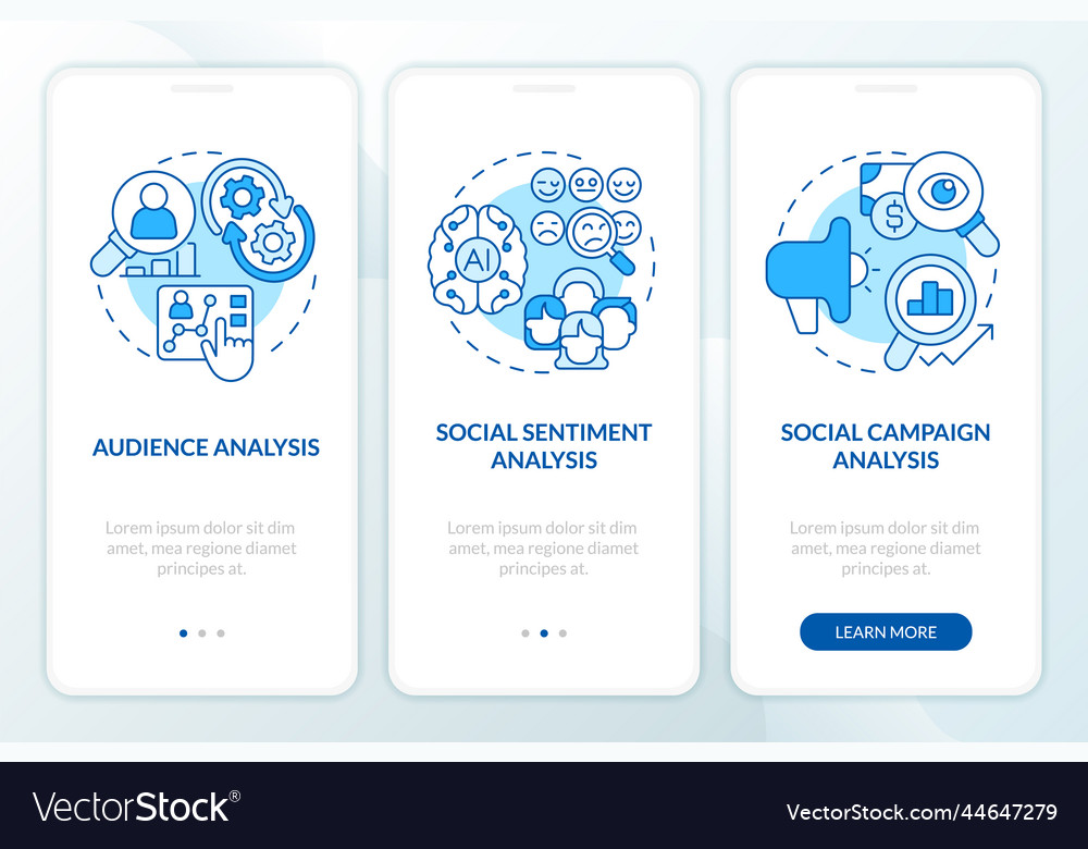 Social Media Forschungsschichten blau an Bord