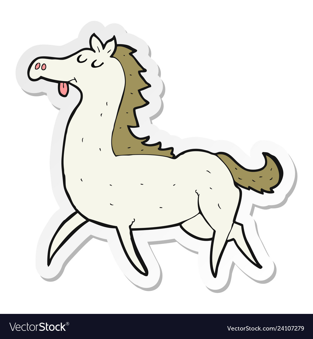 Sticker of a cartoon horse Royalty Free Vector Image