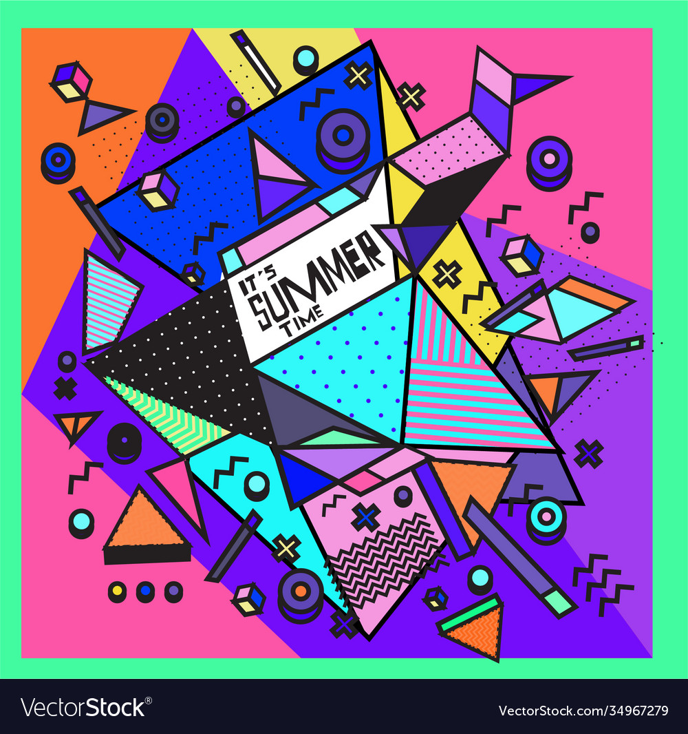 Triangle geometric forms for summer design event vector image Triangle geometric forms for summer design event