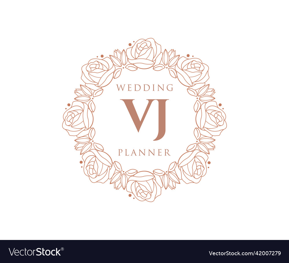 Vj initials letter wedding monogram logos Vector Image