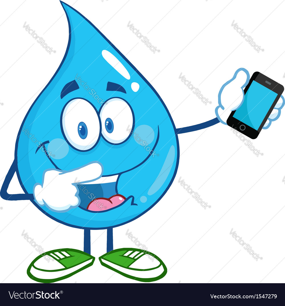 Water droplet cartoon character