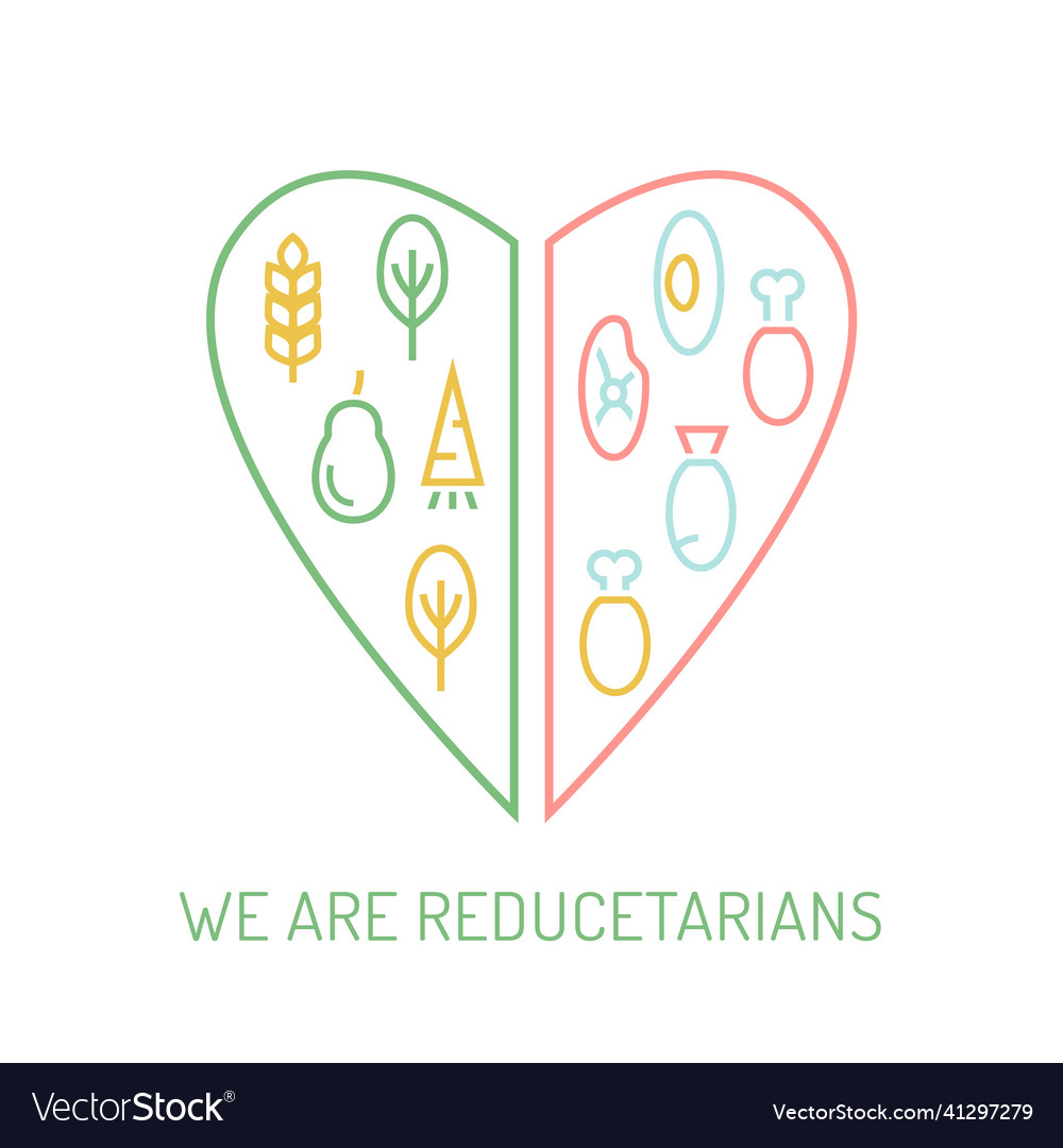 We are reducetarians reduce animal products vector image We are reducetarians reduce animal products
