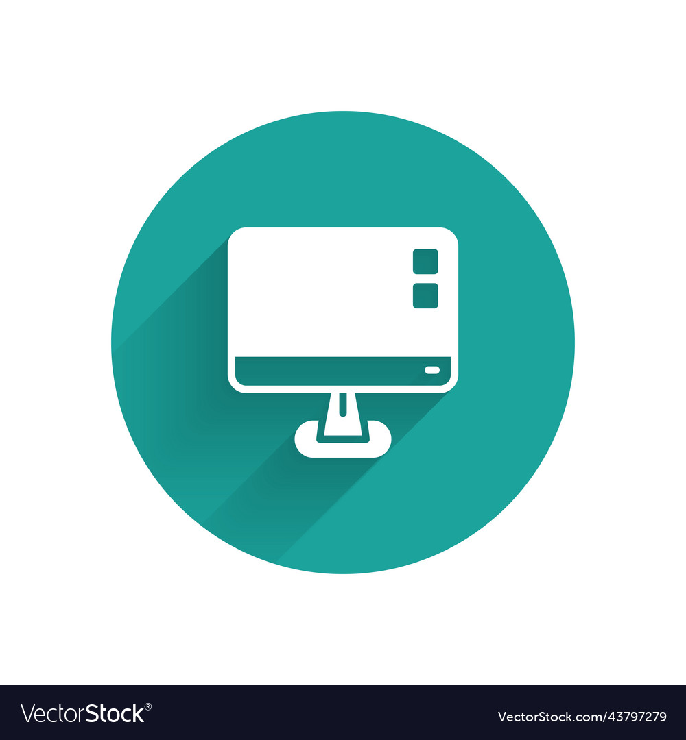 White computer monitor screen icon isolated