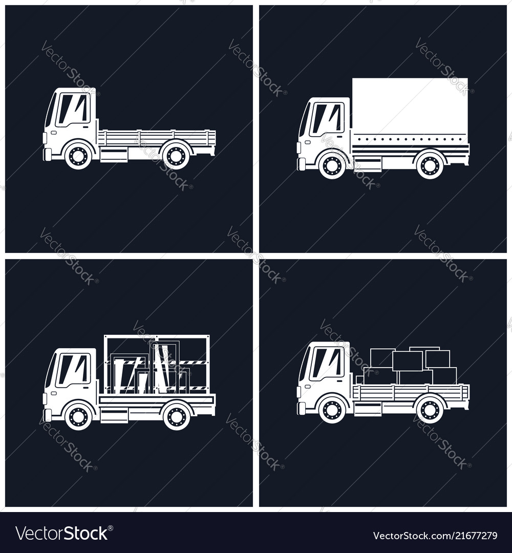 Weiße Silhouette kleine LKW