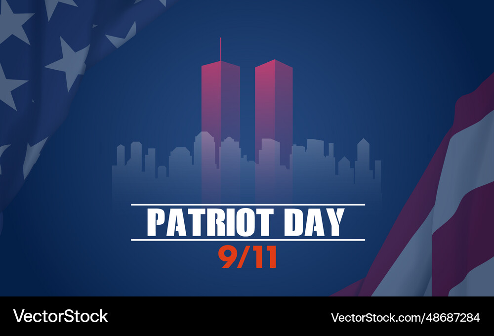 9 11 usa never september 2001 greeting Vector Image