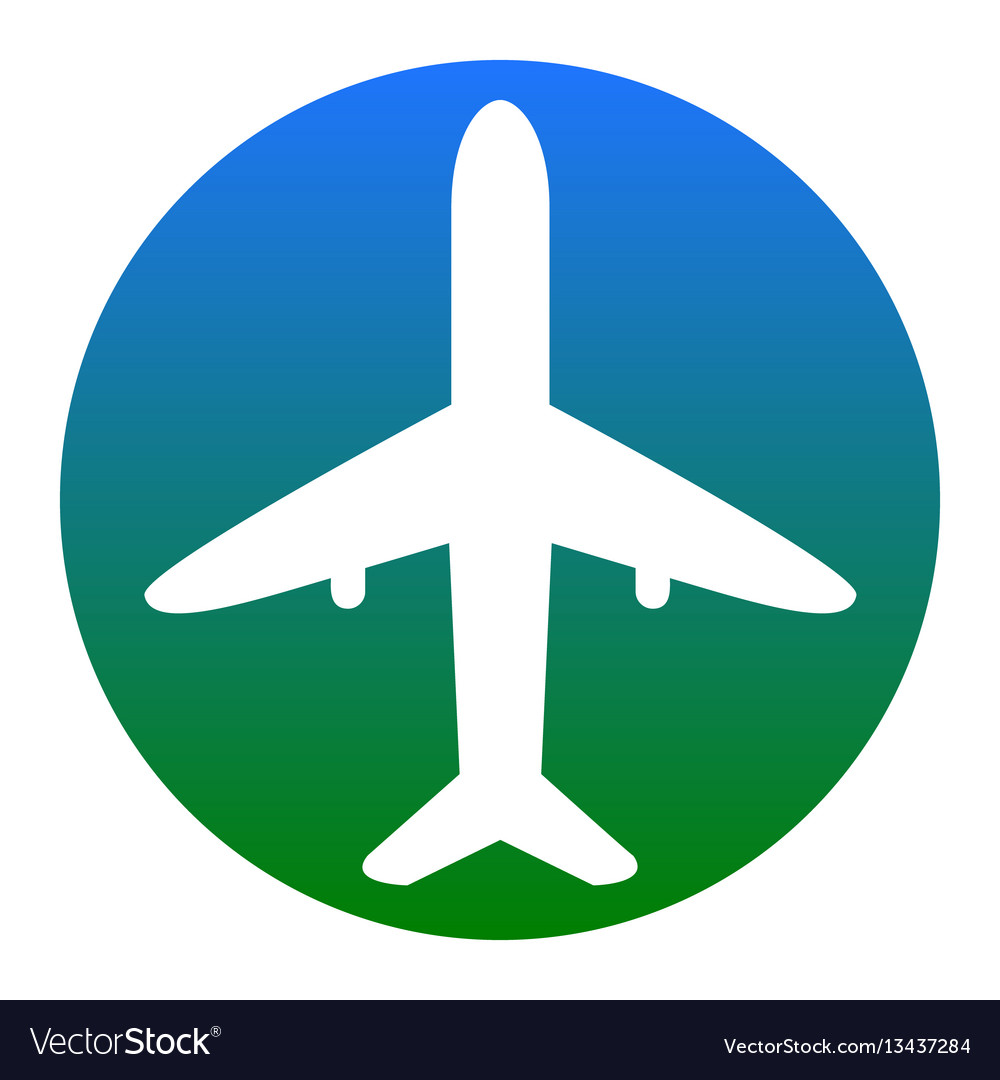 Airplane sign white icon Royalty Free Vector Image