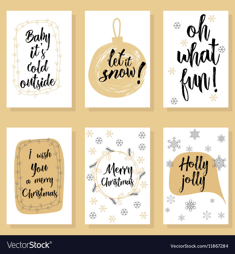 Christmas modern calligraphy set hand drawn brush