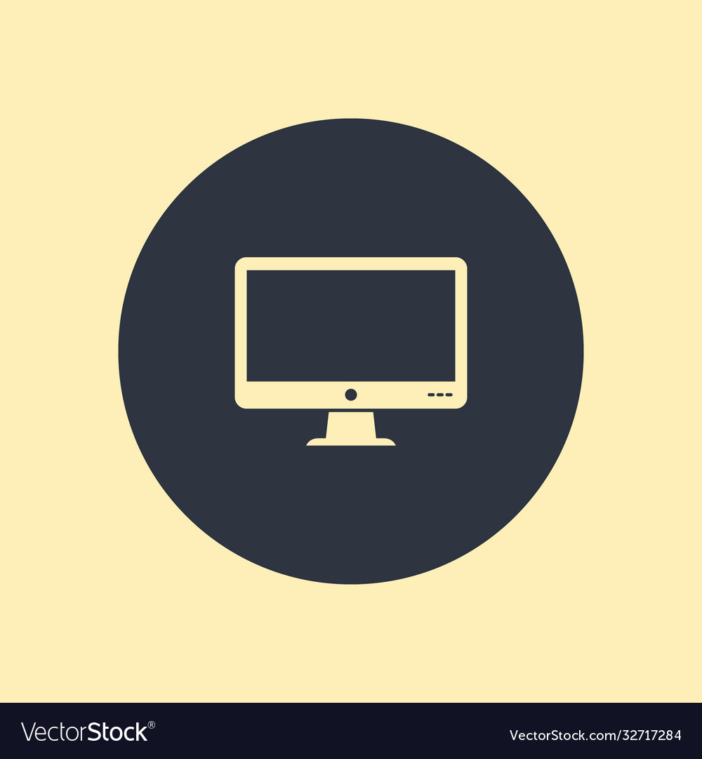 Computer display monitor pc icon in flat style vector image Computer display monitor pc icon in flat style