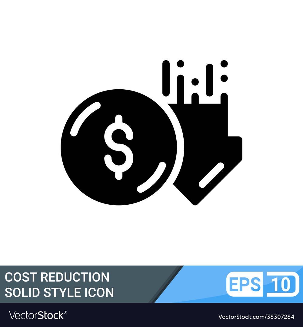 Cost reduction solid style icon