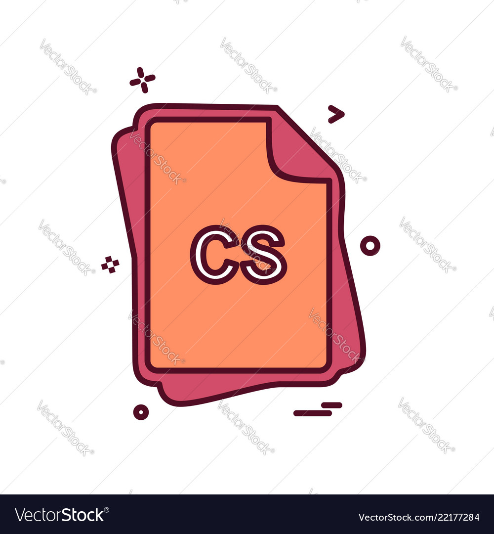 Cs file type icon design vector image Cs file type icon design