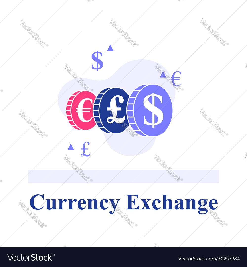 Currency exchange color chips with signs Vector Image