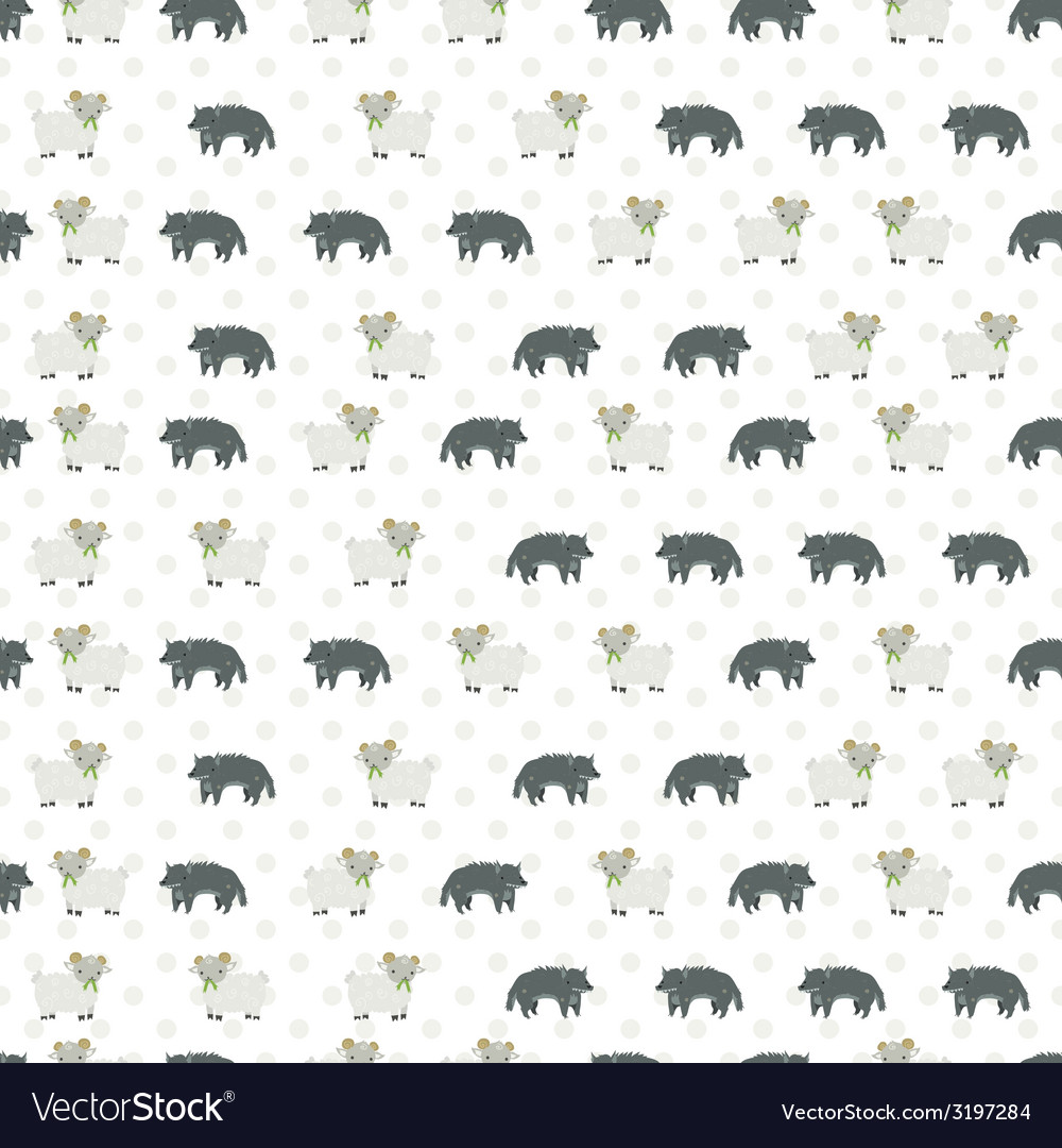 Cute Sheep and Wolf Pattern