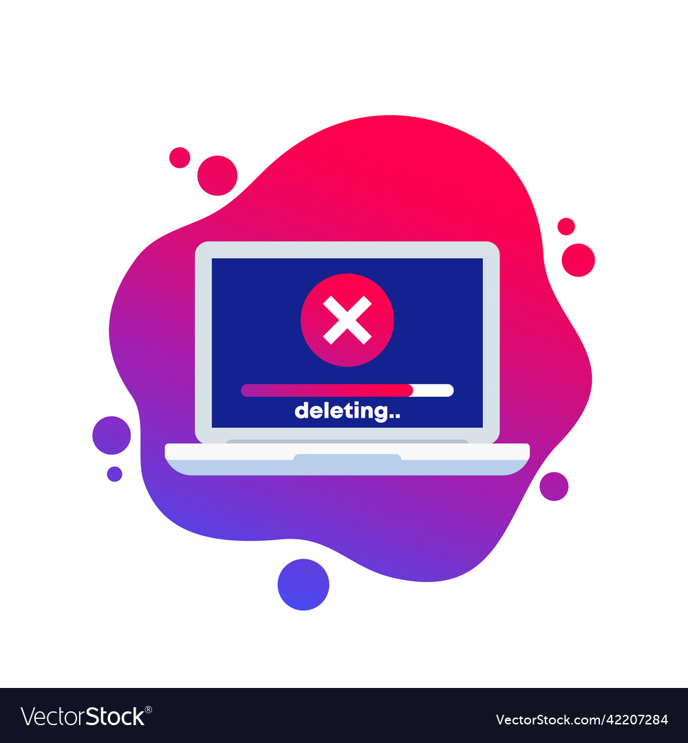 Deleting files erasing data icon